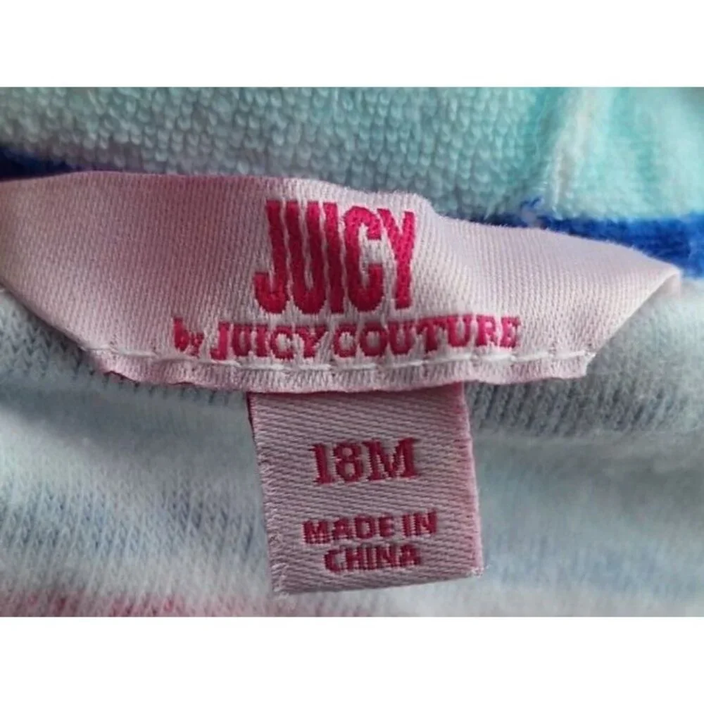 Juicy Couture Baby Girl A-Line Skort Skirt Terry Cloth Multicolor Striped Sz 18M